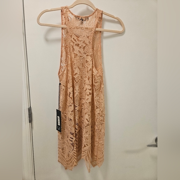 For Love & Lemon Summer Lilly Fairycore Mini Dress Pale Blush Size XS NWT - Picture 7 of 15